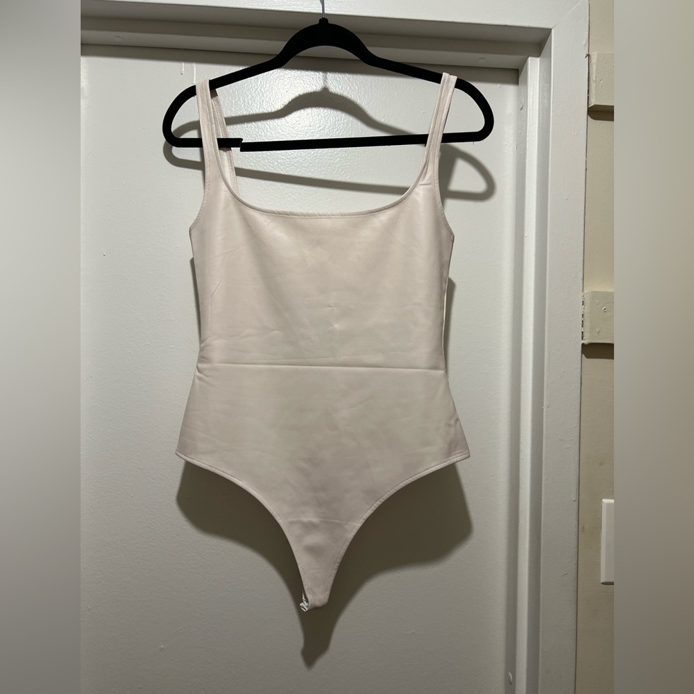 SUSANA MONACO FAUX LEATHER BODYSUIT